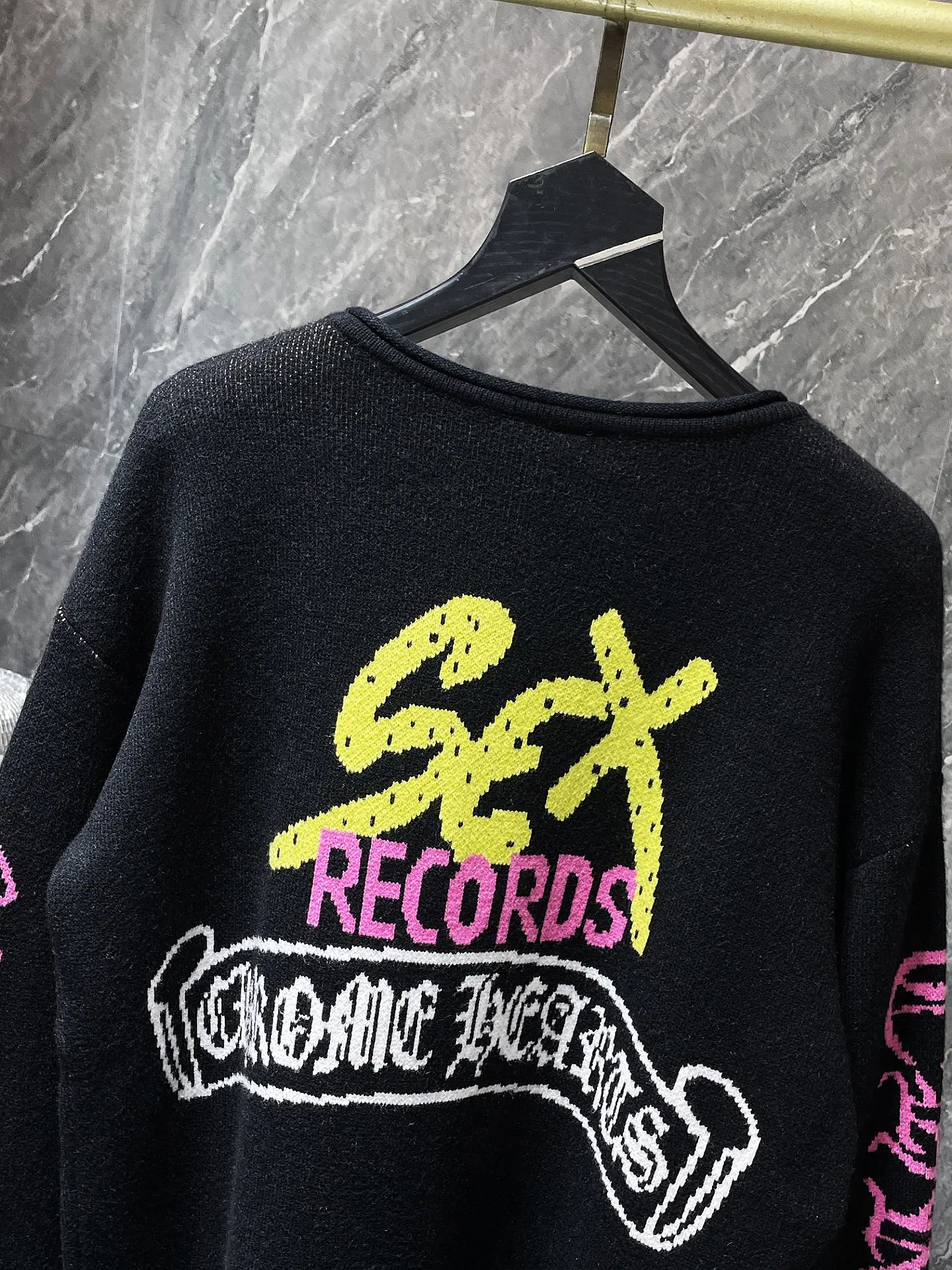 P236 Chrome Hearts 🍁Autumn and Winter Sweater Series🍁 New Sex Records long-sleeved sweater for autumn and winter. Selected high-quality wool blended knitted high-quality high-weight fabric. Non-common version on the market. Recommended color: black Size: S M L XL